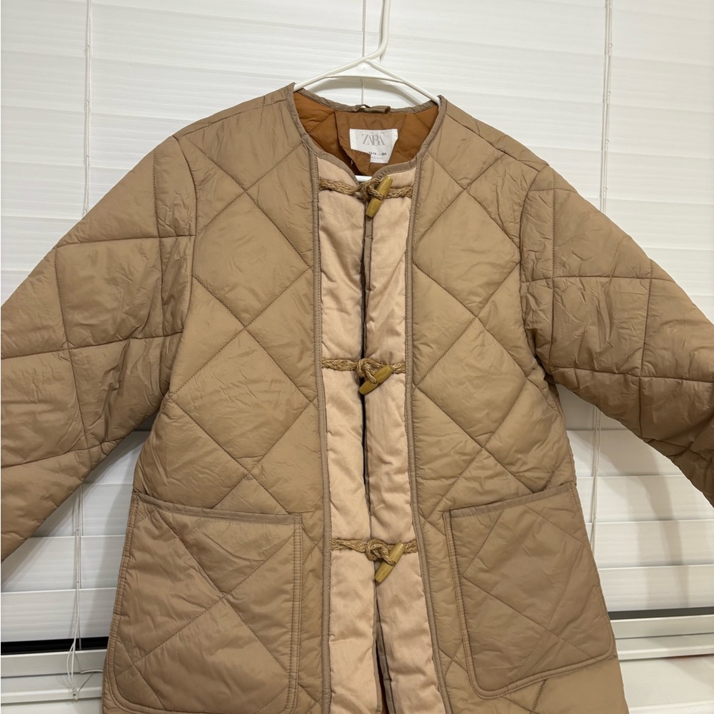 Zara girls Tan Quilted Jacket